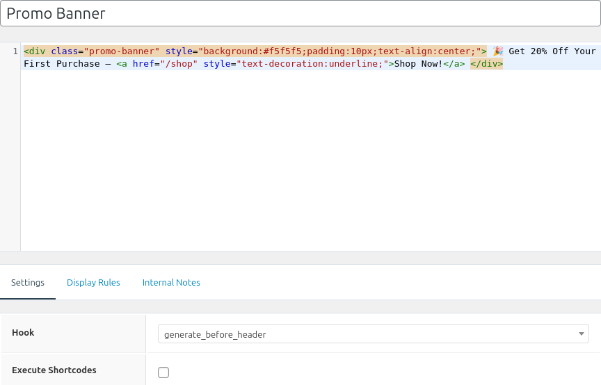 GeneratePress Hooks and Filters - Before Header